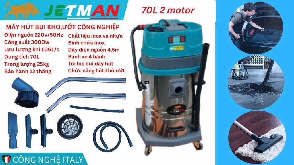 Máy Hút Bụi Jetman 70L 3000W HB70