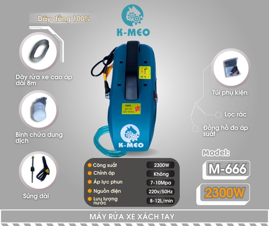 Máy rửa xe K-MEO 2300W M-666