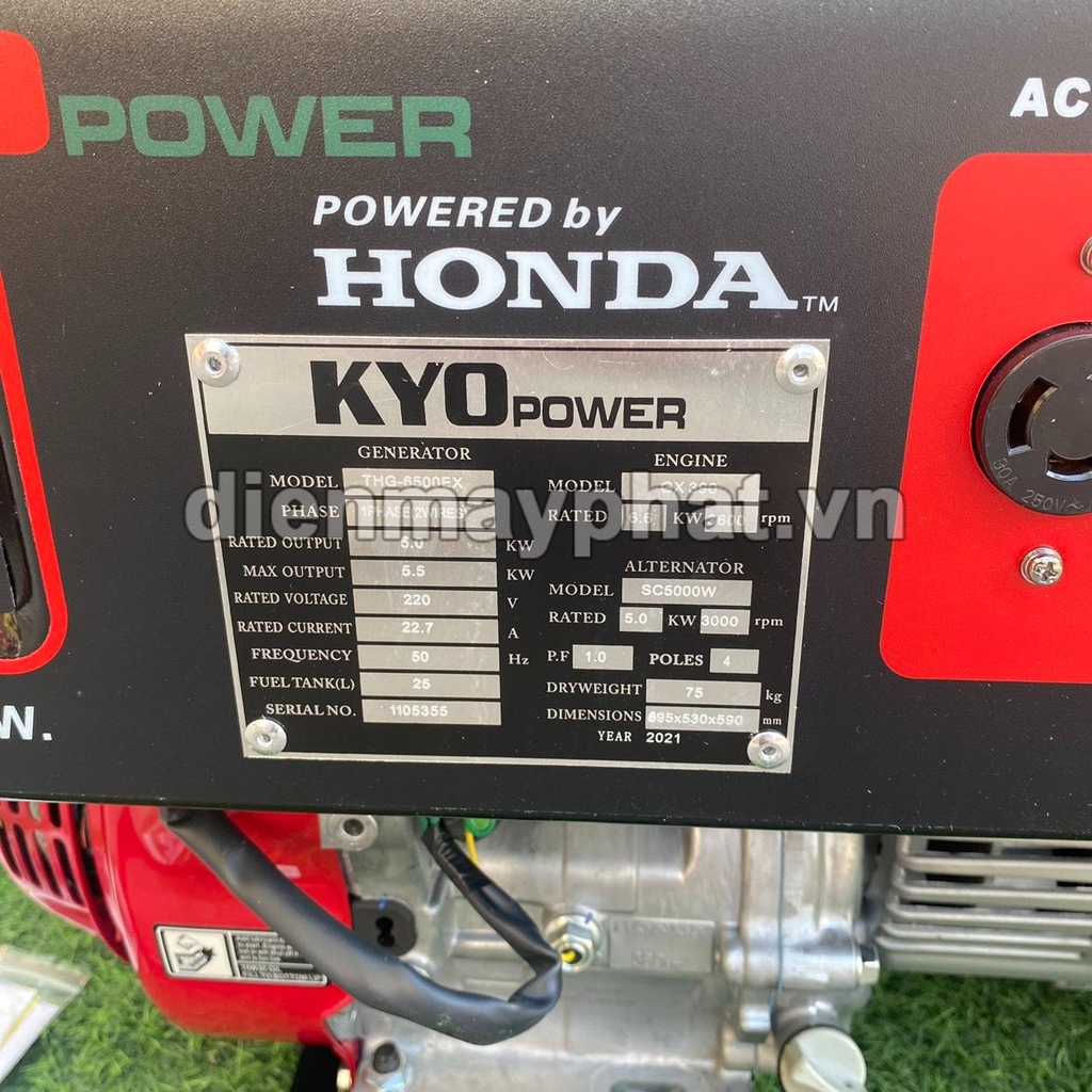 Máy phát điện chạy xăng HONDA KYO POWER 5Kw THG6500EX
