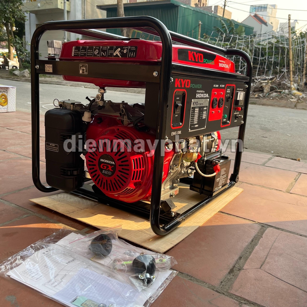Máy Phát Điện Chạy Xăng Honda Kyo Power 5Kw THG6500EXS Đề