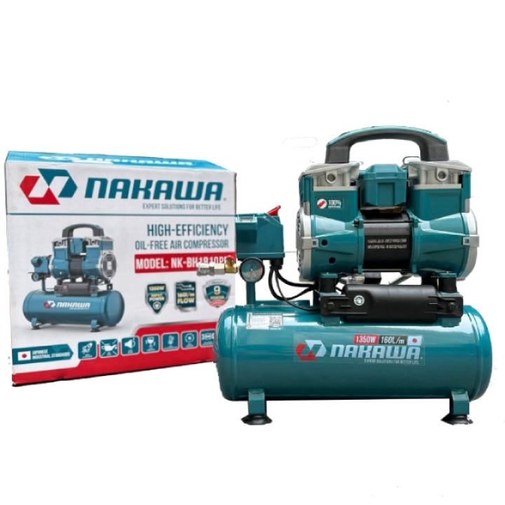 Máy nén khí không dầu NAKAWA 1350W NKBH1810PRO 10L