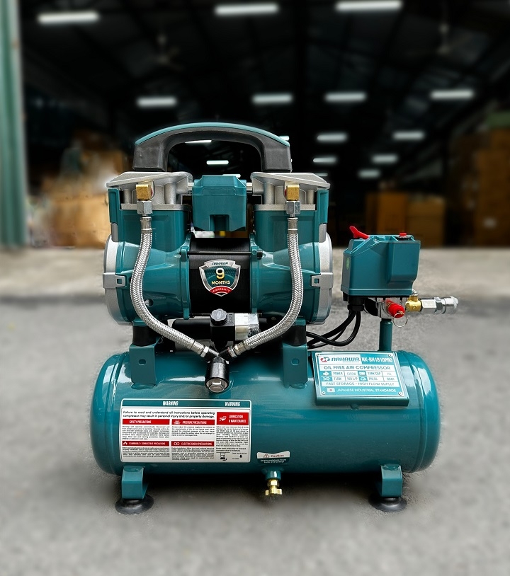 Máy nén khí không dầu NAKAWA 1350W NKBH1810PRO 10L