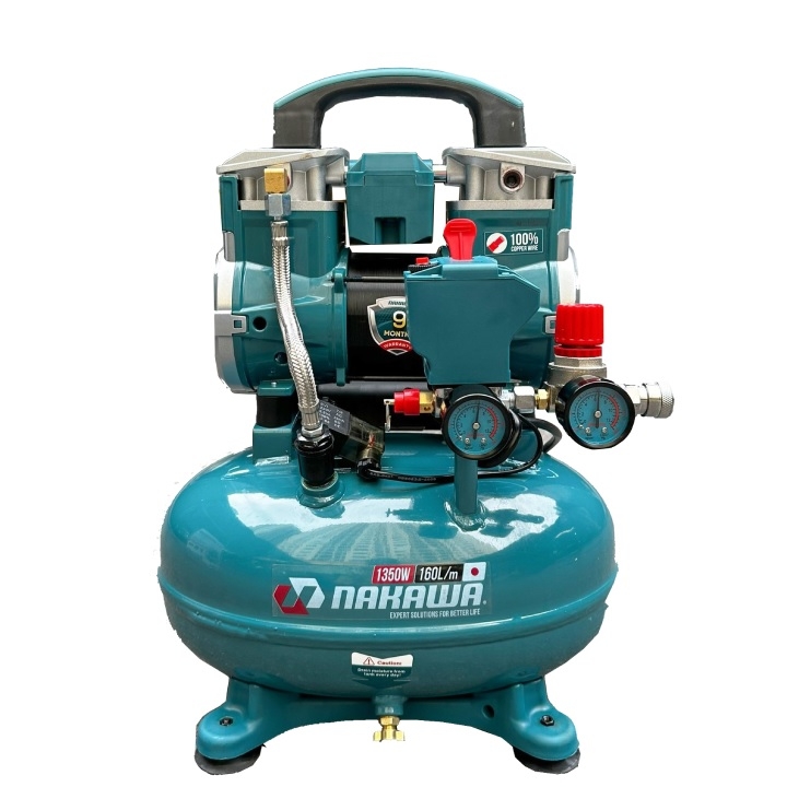Máy nén khí không dầu NAKAWA 1350W NKBH1812PRO 12L