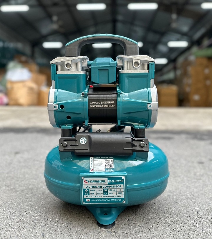 Máy nén khí không dầu NAKAWA 1350W NKBH1812PRO 12L