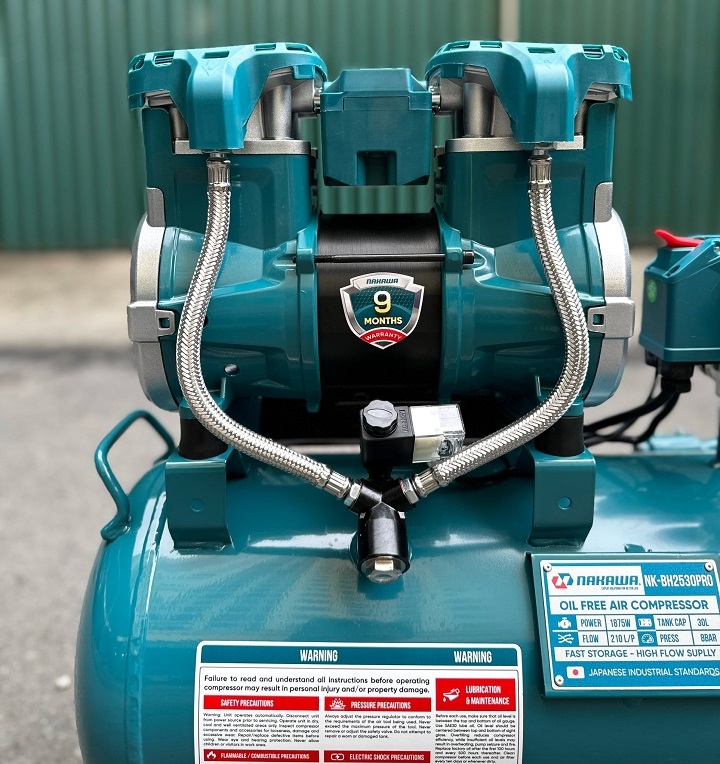 Máy nén khí không dầu NAKAWA 1875W NKBH2530PRO 30L