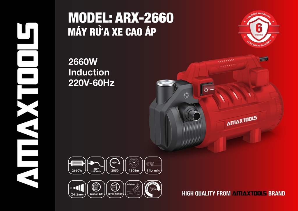 Máy rửa xe mini gia đình 2660W AMAX ARX-2660