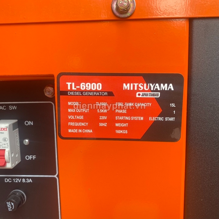Máy phát điện chạy dầu MITSUYAMA 5KW TL-6900