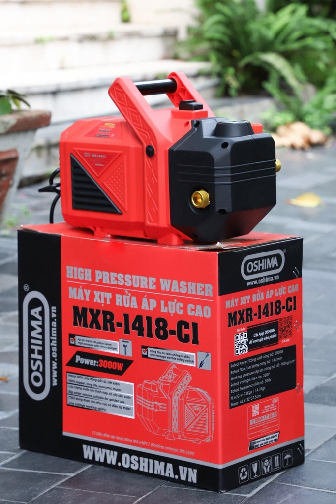 Máy xịt rửa Oshima MXR-1418-C1 3.0KW Đỏ Điện 1 pha