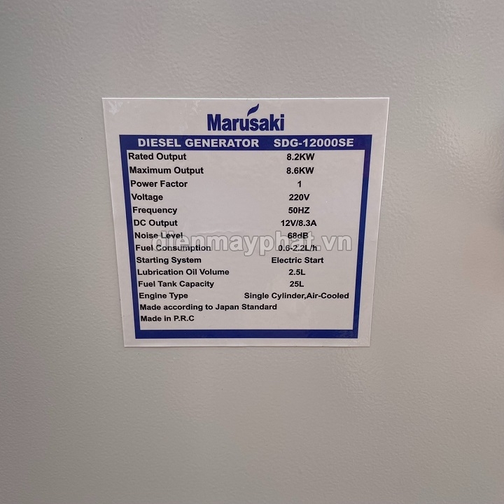 Máy phát điện chạy dầu MARUSAKI 8.6KW SDG-12000SE