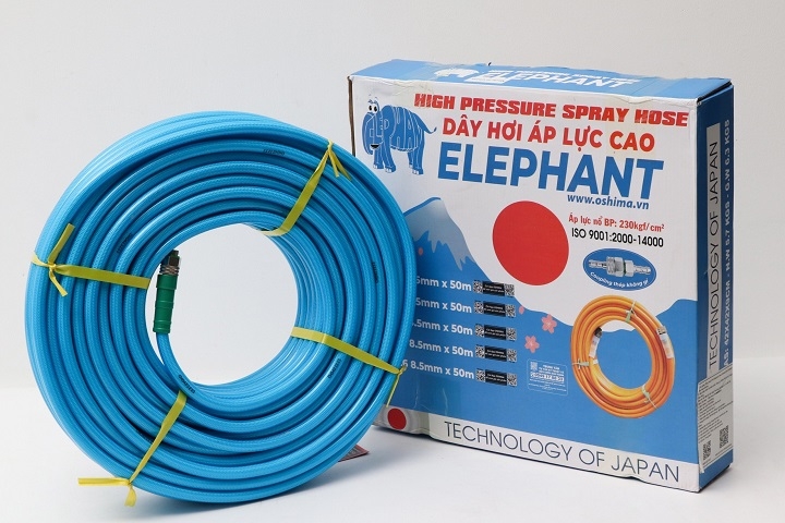 Dây Phun Áp Lực Nhật Bản Cá Sấu Elephant No.2 8.5mmx50m Xanh Dương