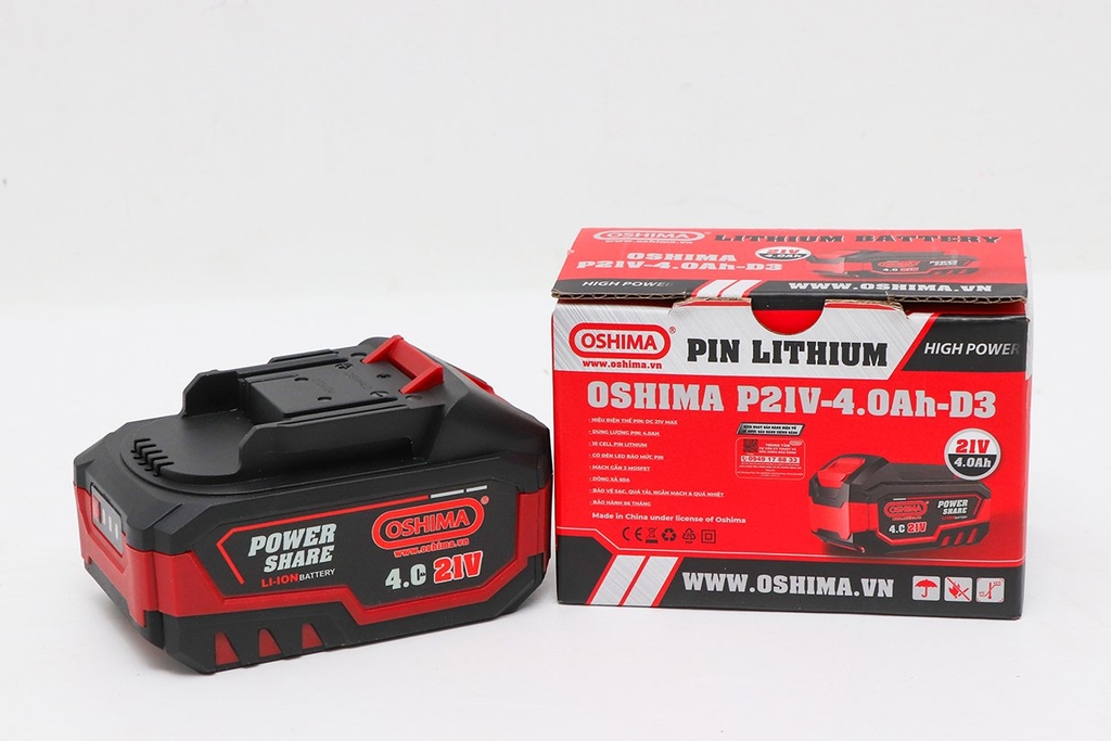 Pin lithium Oshima P21V-4.0 Ah-D3