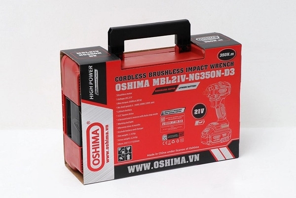 Máy Mở Bu Lông Oshima Pin Lithium MBL21V-NG350N-D3
