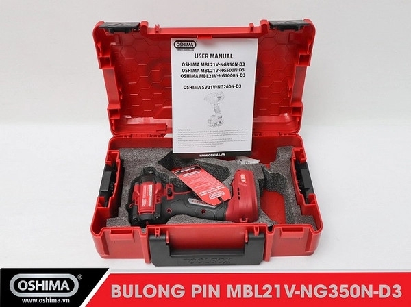 Máy Mở Bu Lông Oshima Pin Lithium MBL21V-NG350N-D3