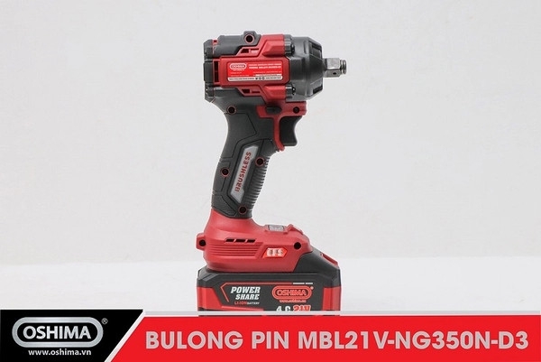 Máy Mở Bu Lông Oshima Pin Lithium MBL21V-NG350N-D3
