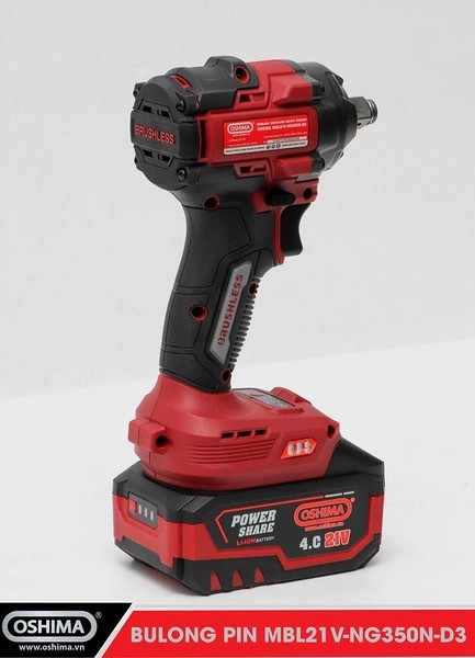 Máy Mở Bu Lông Oshima Pin Lithium MBL21V-NG350N-D3