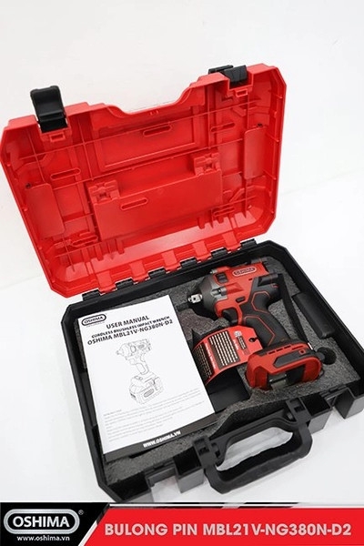 Máy Mở Bu Lông Oshima Pin Lithium MBL21V-NG380N-D2
