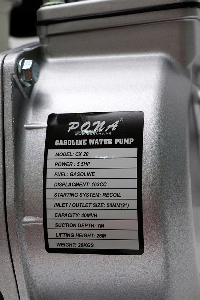 Máy bơm nước dùng xăng 4 thì PONA 5.5HP CX 20