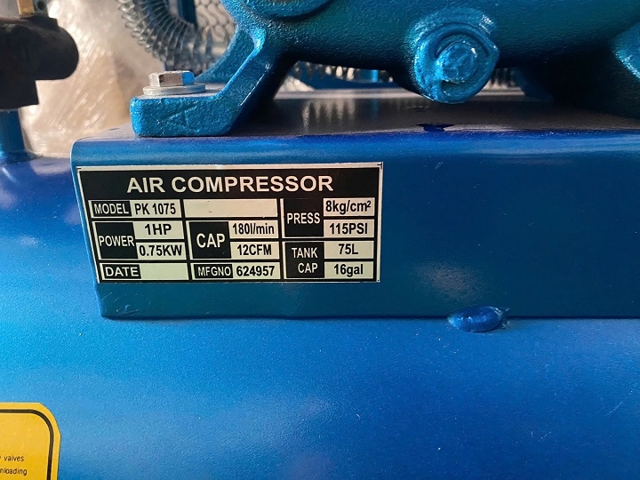 Máy nén khí dây đai Puma 1HP 75L PK 1075 1 pha