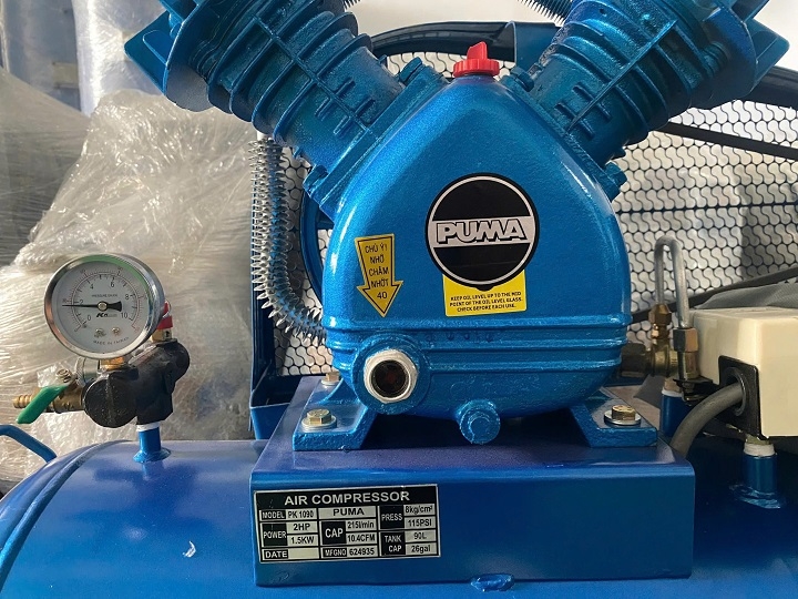 Máy nén khí dây đai Puma 2HP 90L PK 1090 1 pha