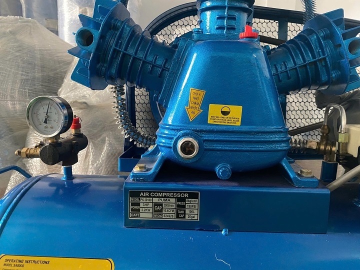 Máy nén khí dây đai Puma 3HP 100L PK 20100 1 pha