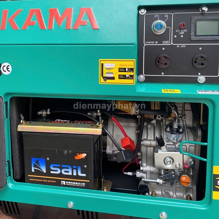 Máy phát điện chạy dầu diesel KAMA 5KW KDE7000T chống ồn