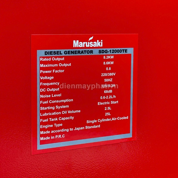 Máy Phát Điện Chạy Dầu Marusaki 8.6KW SDG-12000TE 380V