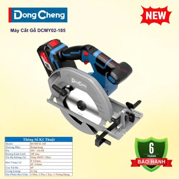 Máy cưa gỗ dùng pin 20V Dongcheng DCMY02-185 - Bộ 1 Pin 4a sạc thùng nhựa