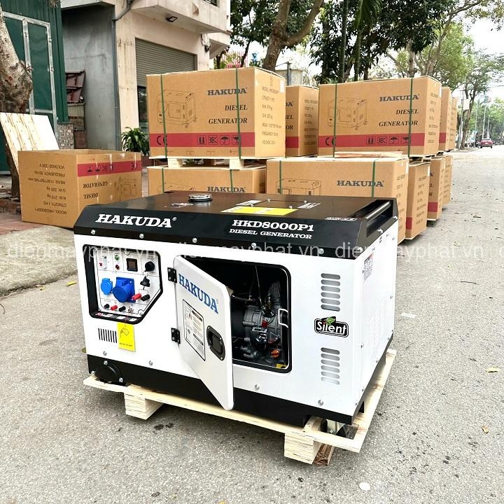 Máy phát điện chạy dầu 8KW HAKUDA HKD8000P1 siêu cách âm
