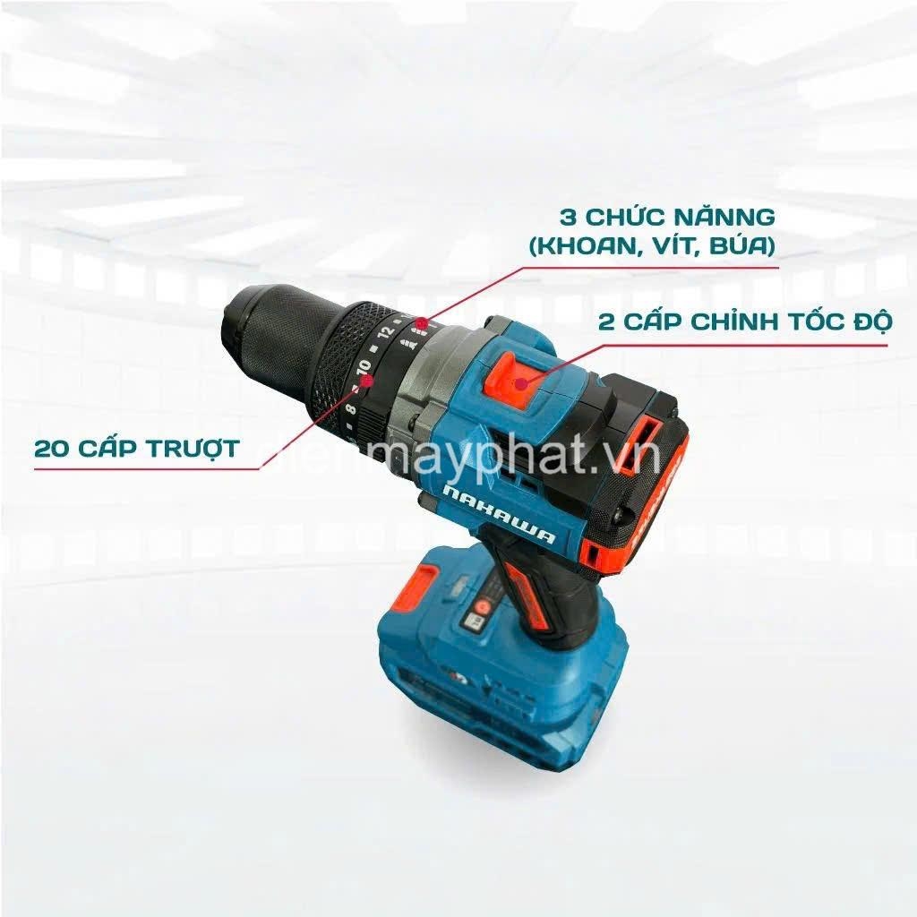 Máy khoan pin 3 chức năng NAKAWA NK-KM2113/160PRO 21V