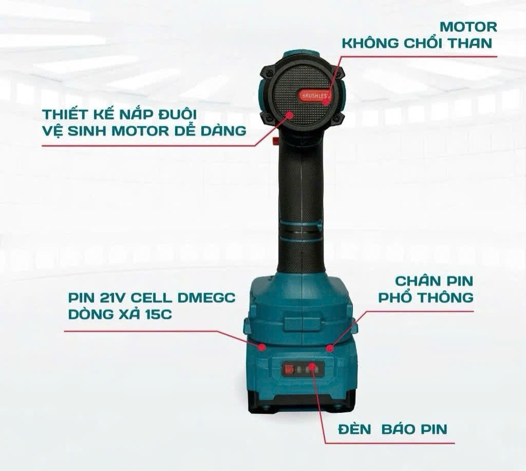 Máy siết bu lông dùng pin 21v NAKAWA NK-BM21/350PRO
