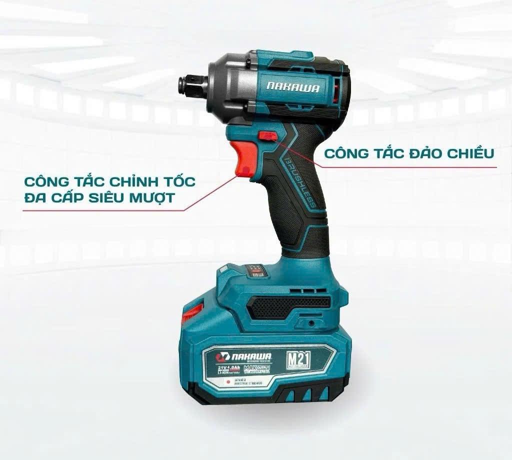 Máy siết bu lông dùng pin 21v NAKAWA NK-BM21/350PRO