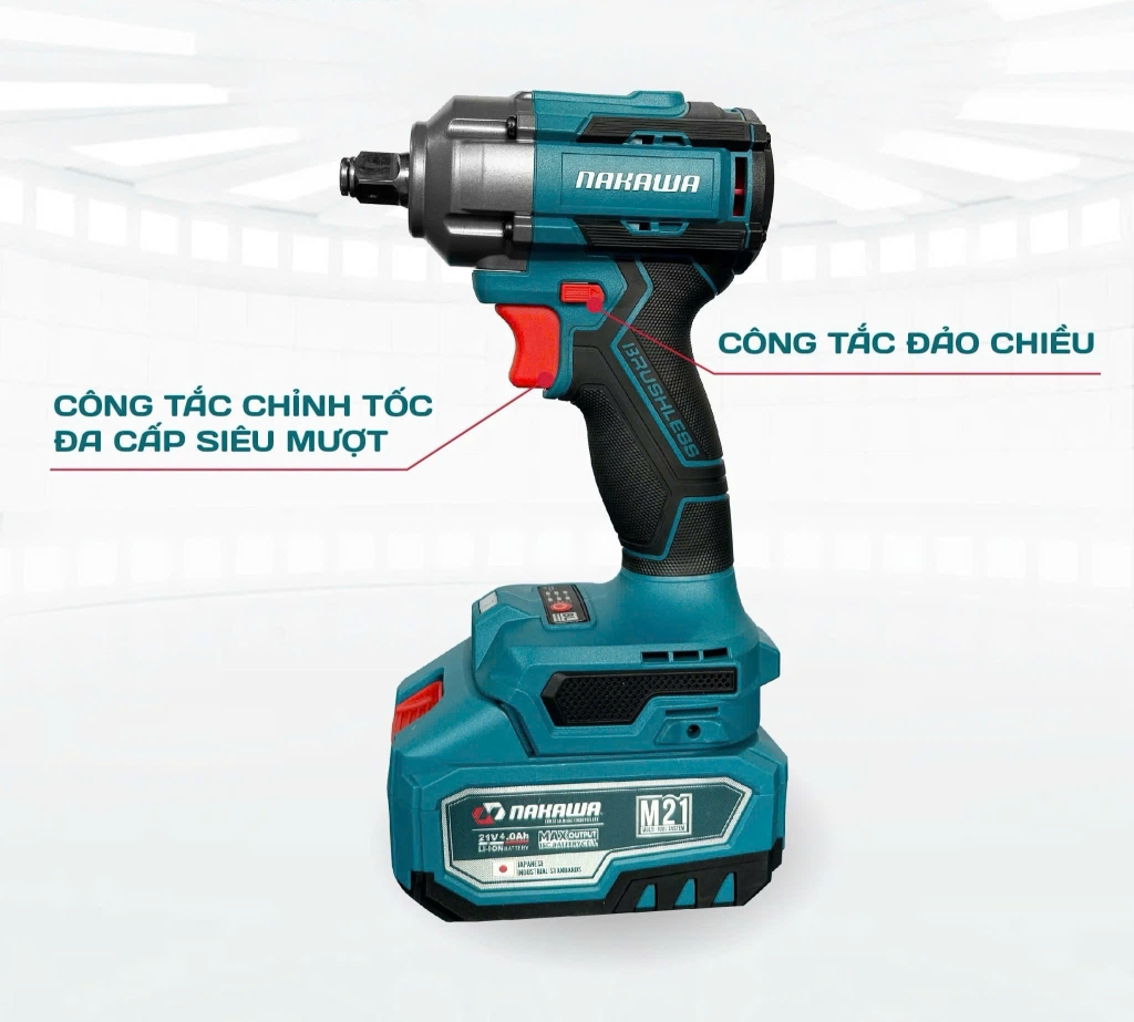 Máy siết bu lông dùng pin 21v NAKAWA NK-BM21/550PRO
