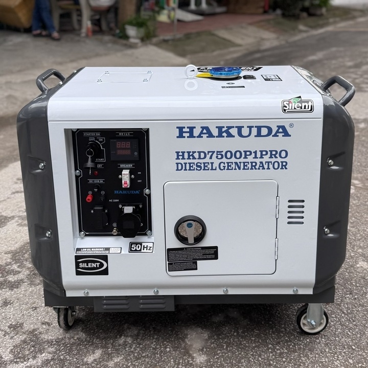 Máy phát điện chạy dầu diesel 7KW HAKUDA HKD7500P1PRO siêu cách âm