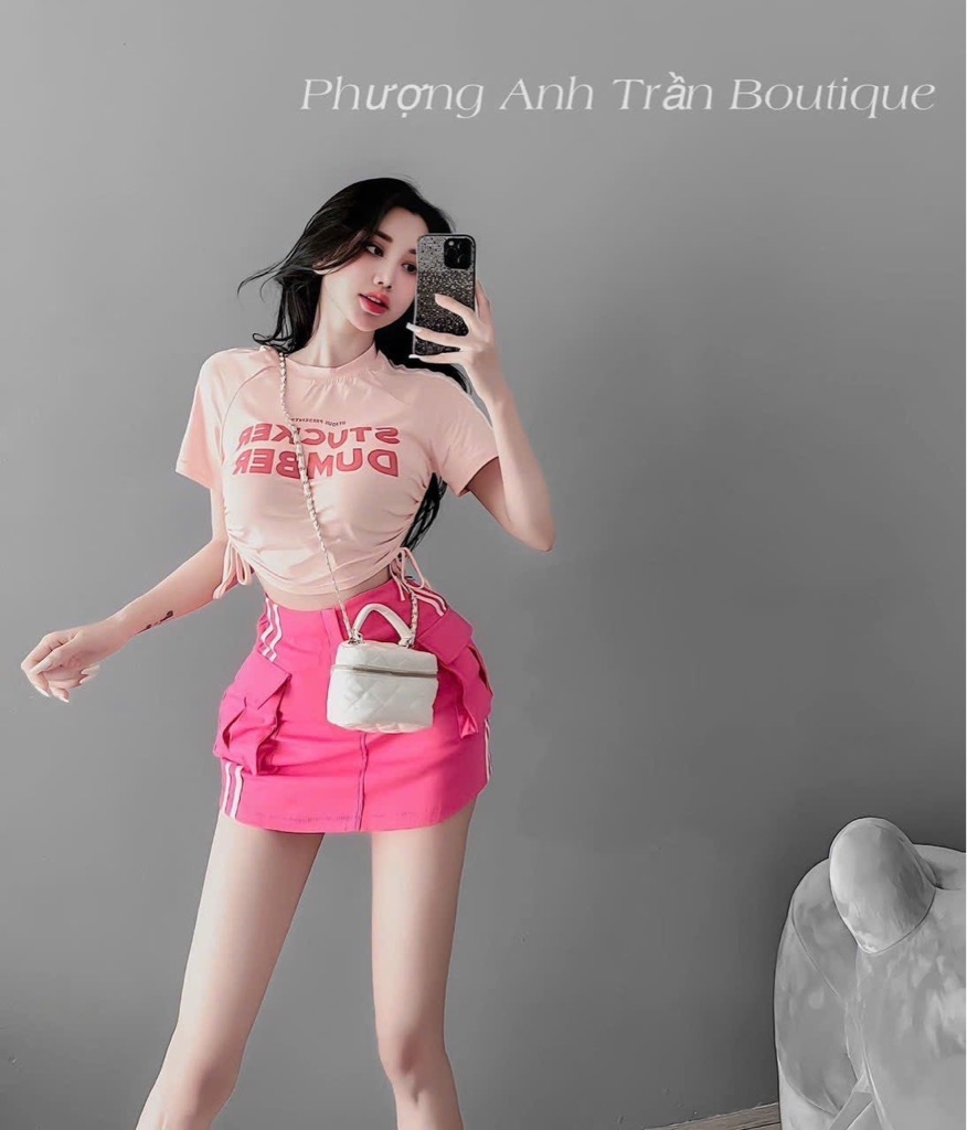 Set Áo Croptop Đính Nút Mix Chân Váy Dáng Dài Nhẹ Nhàng Thanh Lịch Tt10 -  Be Yourself