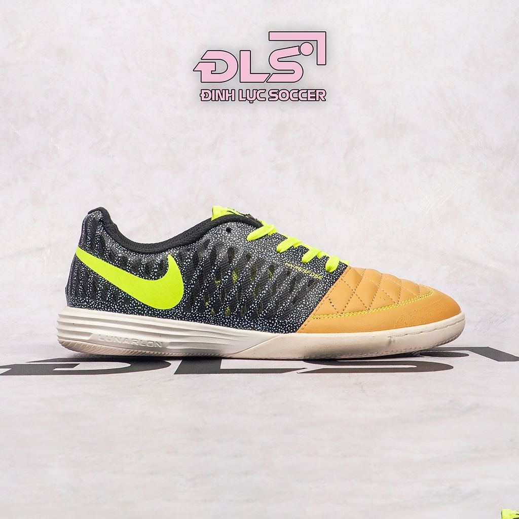 Giày Bóng Đá Nike Lunar Gato Đen Mũi Nâu L1 IC