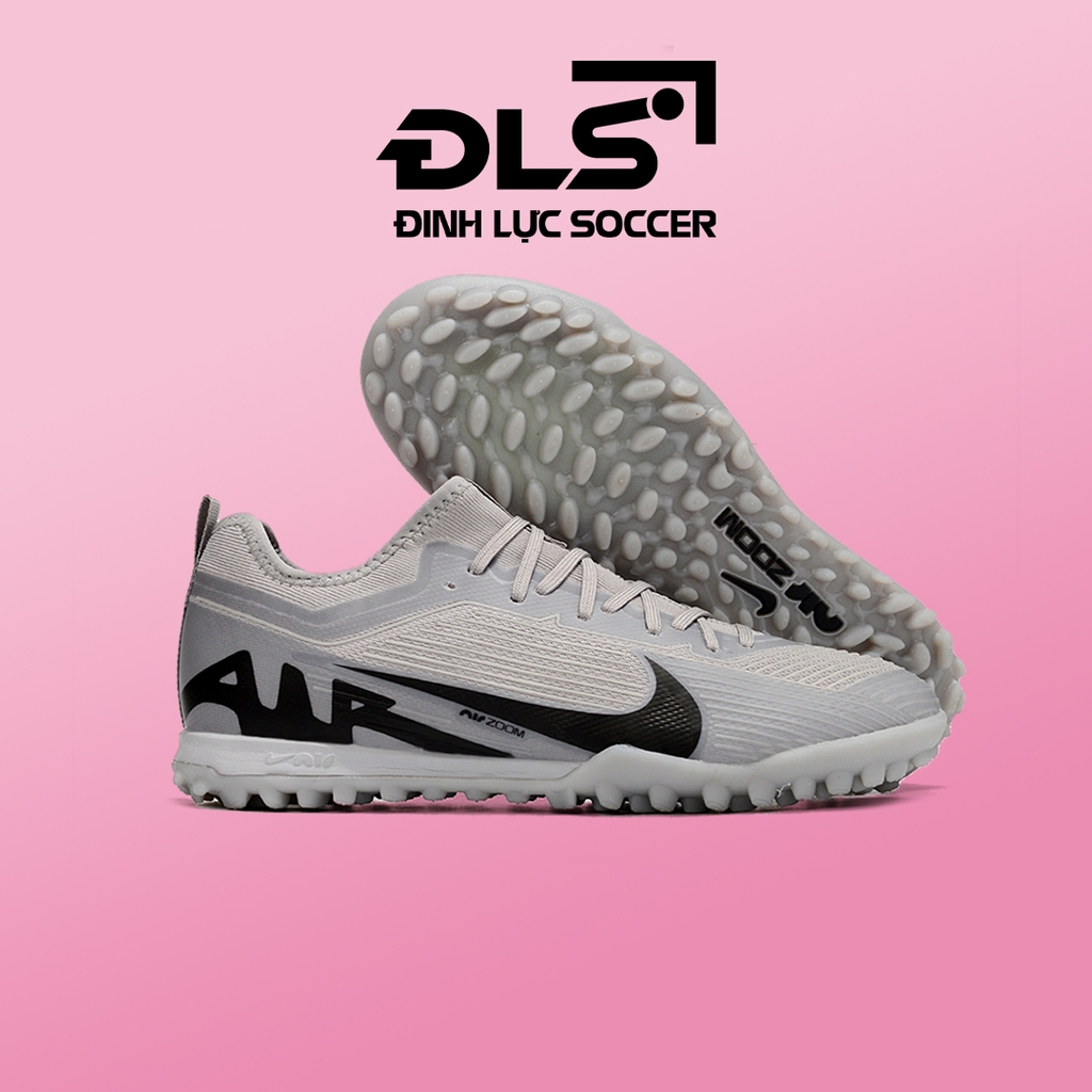 Giày Bóng Đá Nike Mercurial Vapor 15 Pro Xám Vạch Đen Cổ Lửng TF