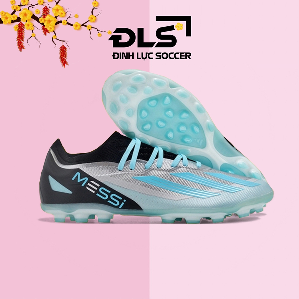 Giày Bóng Đá Adidas X Messi Bạc Vạch Xanh Biển AG