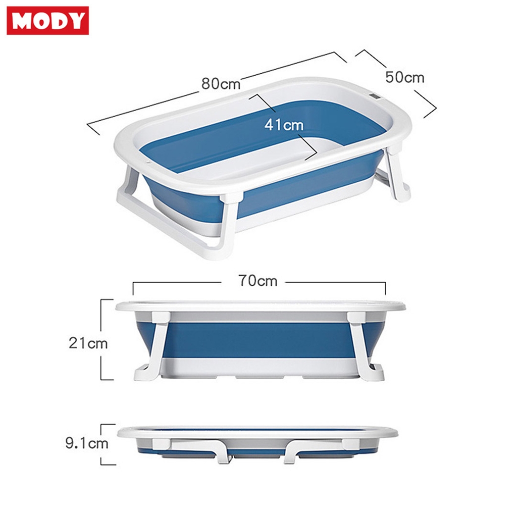 Chậu tắm gấp gọn kèm phao và nhiệt kế đo nhiệt độ nước cho bé Mody M774820