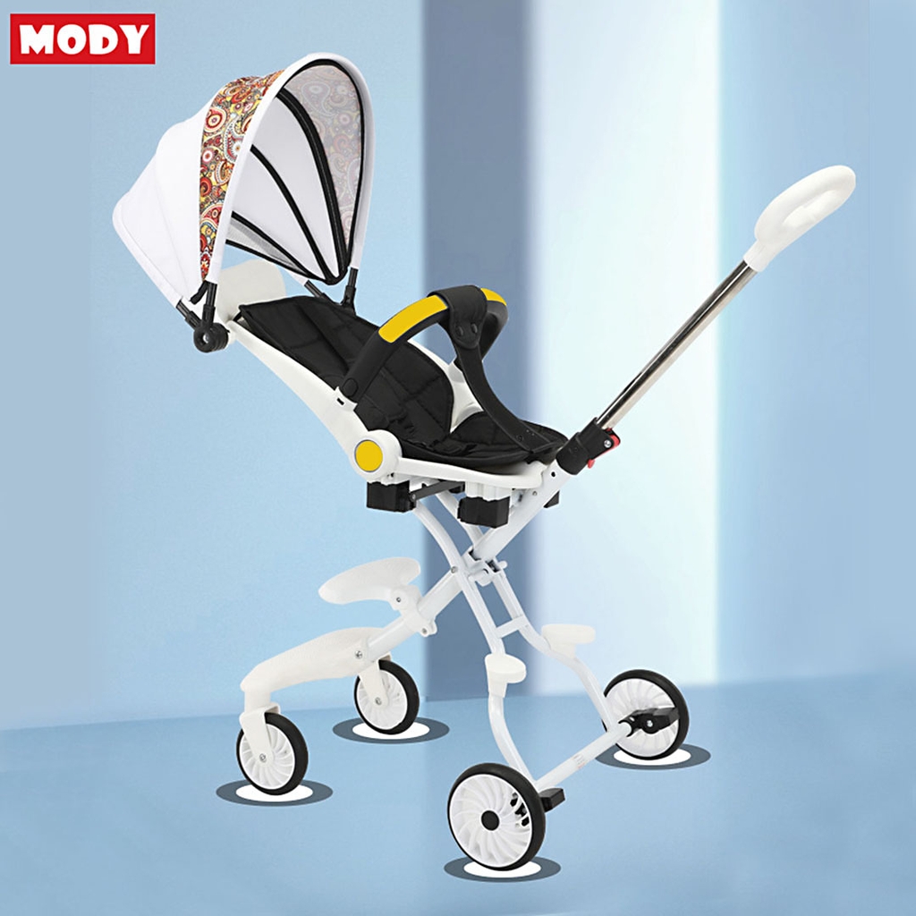 Xe đẩy 2 chiều gấp gọn kèm đệm và mái che siêu nhẹ cho bé Mody M8888