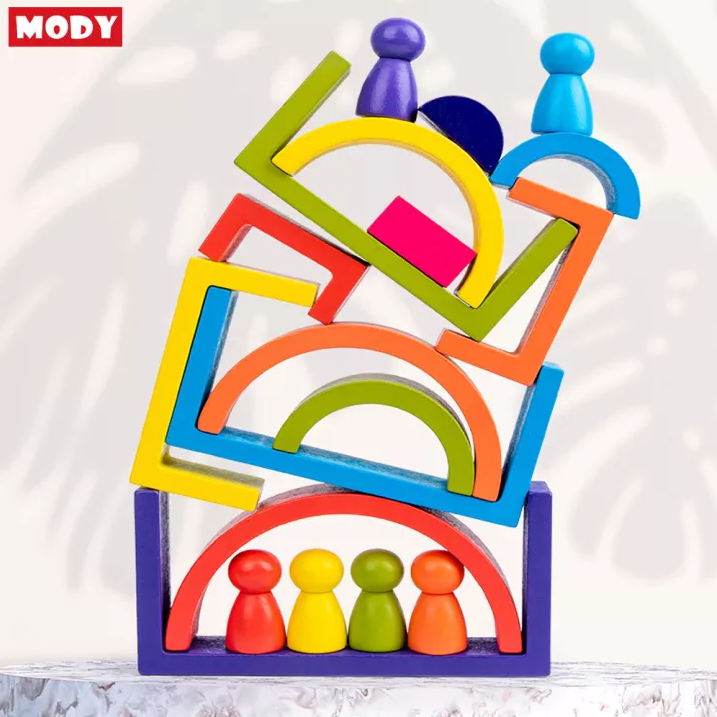 Đồ chơi sắp xếp khối cầu vồng nhiều màu sắc MODY M861700 kích thích sáng tạo cho bé