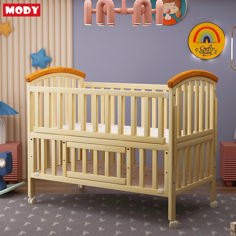 Giường cũi gỗ trẻ em đa năng tặng kèm màn chống muỗi Mody M11872