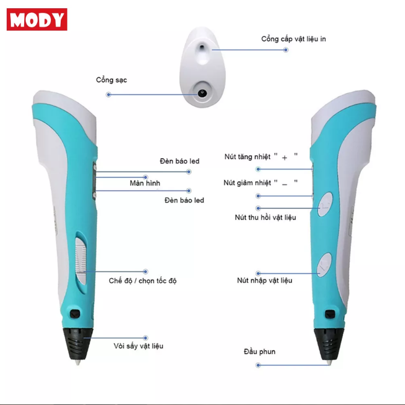 Bút in 3D MODY M7V2 sử dụng động cơ kim loại