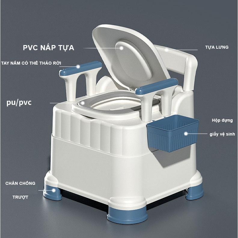 Bồn cầu di động dạng ghế ngồi cho người già bồn vệ sinh cho bà bầu và người bệnh Mody M232