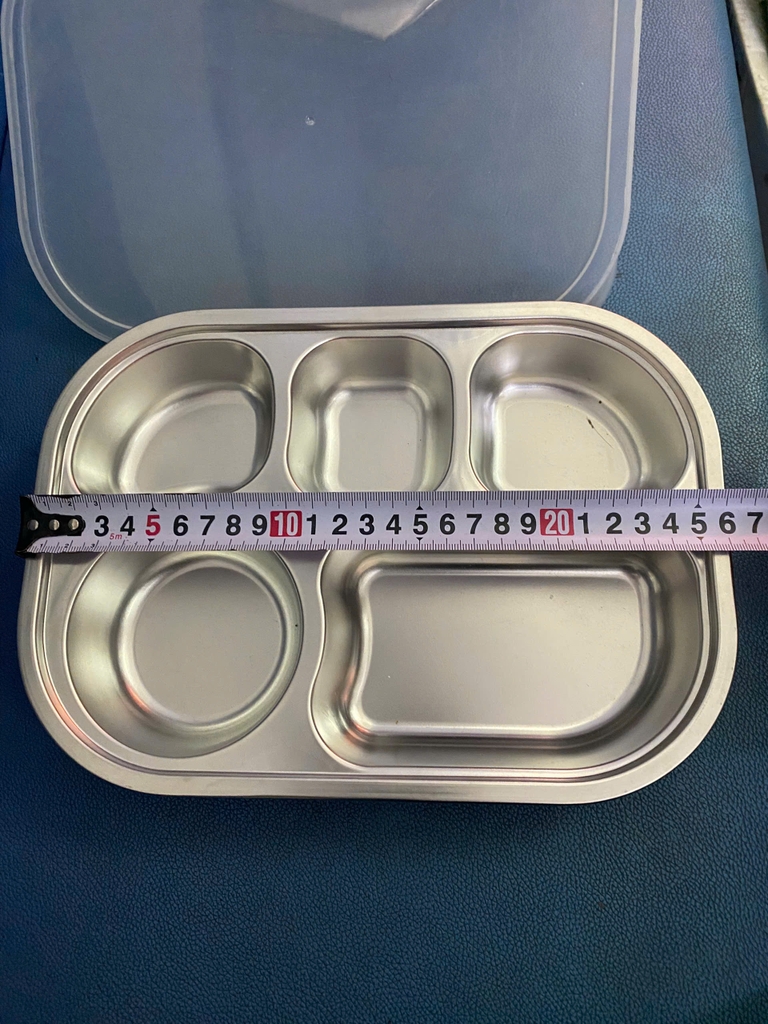 Khay inox 5 ngăn sâu mầm non