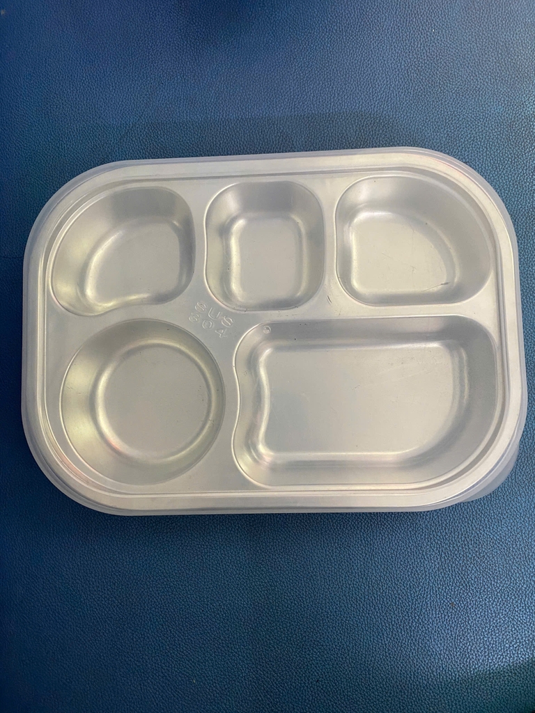 Khay inox 5 ngăn sâu mầm non