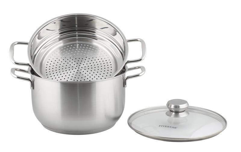 Bộ Nồi Xửng Hấp Inox Fivestar 26cm NẮP KÍNH