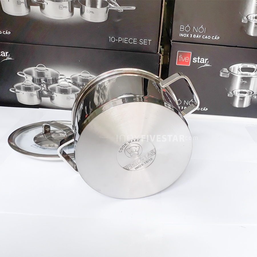 Bộ 4 nồi Fivestar nắp kính inox 304