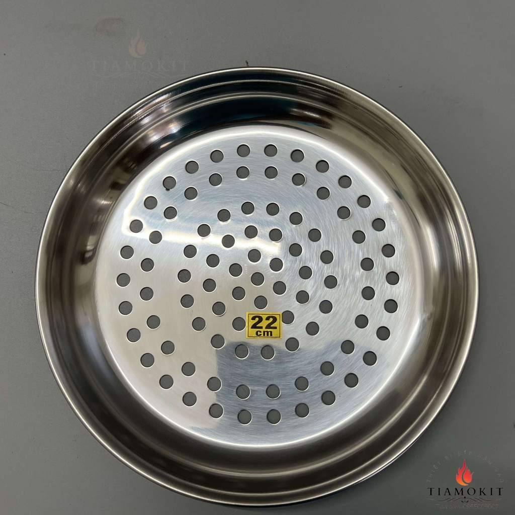 Khay tròn inox đục lỗ phi 22, 24, 26cm