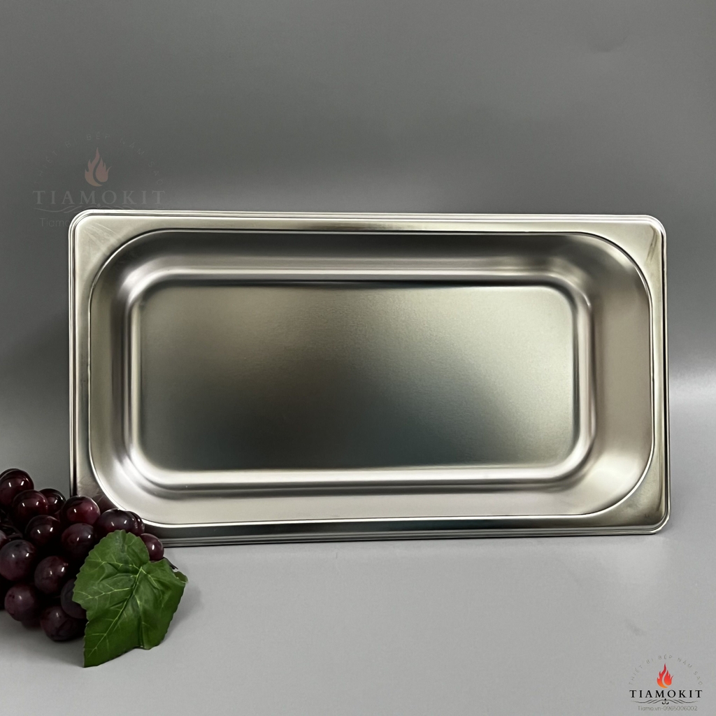 Khay đựng topping, trà sữa, chè,... GN 1/3/6.5 Sus 304