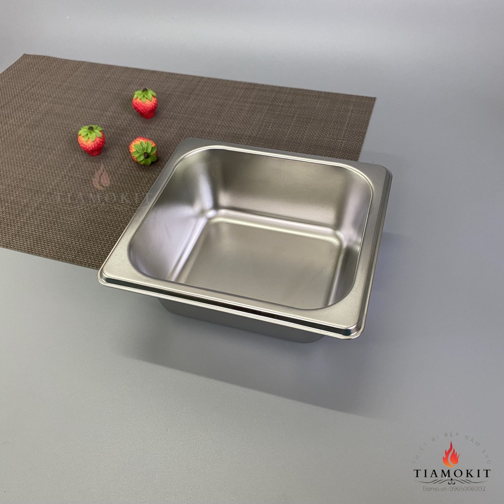 Khay đựng topping, trà sữa, chè,... GN 1/6/6.5 Sus 304